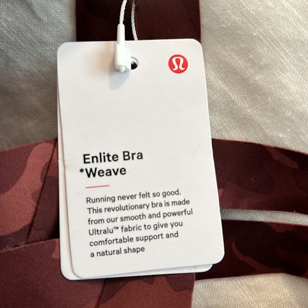 NWT Lululemon Enlite Weave-Back Bra High Support 32D in Camo Smokey Red - Picture 3 of 8